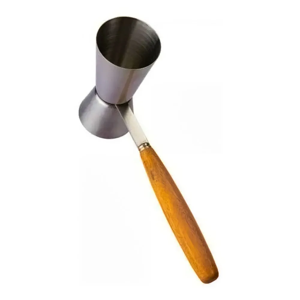 Dosador duplo inox com cabo de madeira